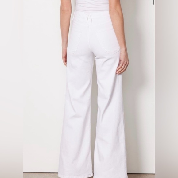 Good American Good Waist High Rise Wide Leg Palazzo Jeans in White Sz 8/29 - Picture 6 of 11